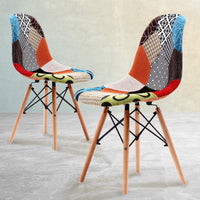 2X Retro Dining Cafe Chair DSW MULTI COLOUR