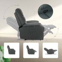 Home Recliner Chair - PU Leather Sofa Lounge Armchair MARLO GREY