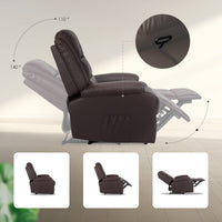 Home Recliner Chair - PU Leather Sofa Lounge Armchair MARLO BROWN