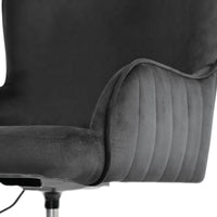Desk Armchair - Home Office Swivel Chair Adjustable Height Seat PLUME BLACK