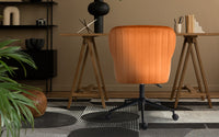 Desk Armchair - Home Office Swivel Chair Adjustable Height Seat PLUME ORANGE