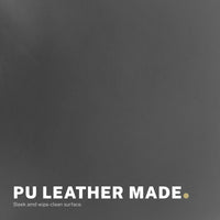 2 Set Office Desk Chair - PU Leather Home Swivel Chair Cut-Out Seat HALO GREY