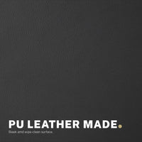 Office Desk Chair - PU Leather Home Office Swivel Chair Computer Seat BLACK