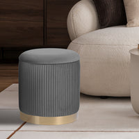 3 Piece Set Storage Ottoman - Blanket Box Velvet Padded Bench Stool FAYE GREY