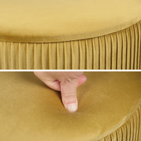 2X Side Table Storage Ottoman - Velvet Stool MIRA Mustard