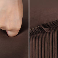 Coffee Table Storage Ottoman - Velvet Padded Blanket Box Bench IRENE BROWN