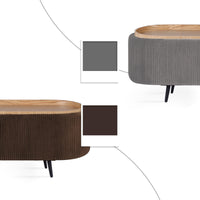 Coffee Table Storage Ottoman - Velvet Padded Blanket Box Bench IRENE BROWN