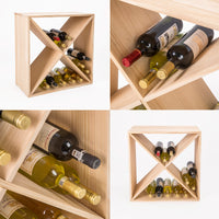 Timber Criss Cross Wine Rack Storage Cellar Organiser 24 Bottle