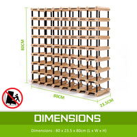 Timber Wine Rack Storage Cellar Organiser 72 Bottle