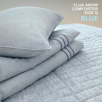 Saesom Flua Snow Comforter Set Double Cool Quilt Bedspread BLUE