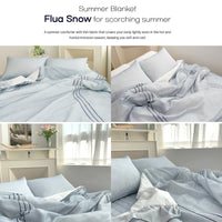 Saesom Flua Snow Comforter Set Double Cool Quilt Bedspread BLUE