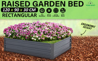 Raised Garden Bed Galvanised Steel Planter 120 x 90 x 30cm GREY