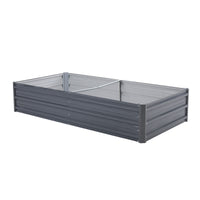 Raised Garden Bed Galvanised Steel Planter 150 x 90 x 30cm GREY