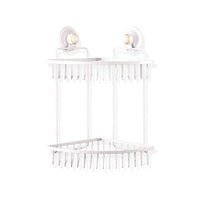 Double Corner Shelf Removable Suction WHITE