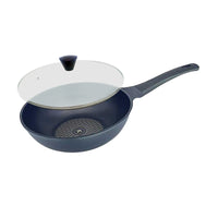 KOMAN Non-Stick Titanium Coating Wok Pan 26cm + Glass Lid