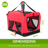 Portable Soft Dog Cage Crate Carrier XXXL RED