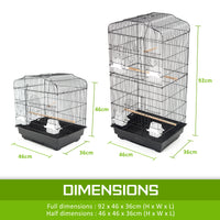 Bird Cage Parrot Aviary 2IN1 Design VEER 92cm