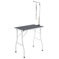 Pet Grooming Salon Table 78cm Adjustable Foldable Mobile for Commercial BLACK