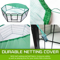 Pet Playpen Heavy Duty Foldable Dog Cage 8 Panel 31in with Cover