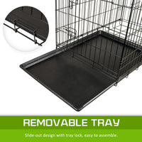 Wire Dog Cage Foldable Crate Kennel 42in with Tray