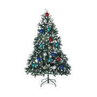 Snowy Christmas Tree Xmas Pine Cones 5Ft 150cm 720 tips + Bauble Balls