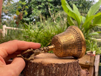 Brass Bell 6 inch Buddhist Nepal Tibetan Prayer Bell Meditation Stress Relief or Sound Therapy