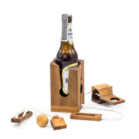 Brainteaser beer bottle mystery lock puzzle- open the lock before you can have a drink! Great party gift