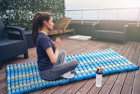 Day bed Roll Out Mattress XL Large Foldout Mat relaxation day bed camping or Yoga Matt Natural Kapok Filled BLUE 120x200