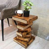 Side Table, corner Stool, Plant Stand Raintree Wood Natural Finish-Book