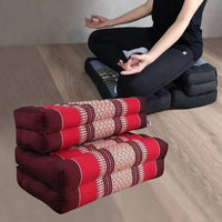 Meditation Cushion Set Blue Medium Size-RED3-Fold Zafu