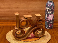 Wooden carved LOVE words decoration 27 cm long