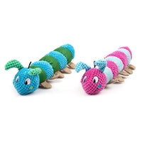 2 x Pet Puppy Dog Toy Play Animal Plush Toy Soft Squeaky Plush Crinkle Caterpillar Toy