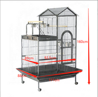 160cm XL Bird Cage Pet Parrot Aviary Perch Castor Wheels