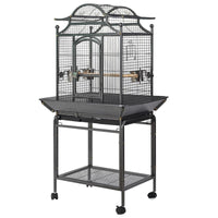 Large Bird Budgie Cage Parrot Aviary Carrier With Stand & Wheel