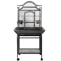 Large Bird Budgie Cage Parrot Aviary Carrier With Stand & Wheel