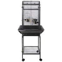 Large Bird Budgie Cage Parrot Aviary Carrier With Stand & Wheel