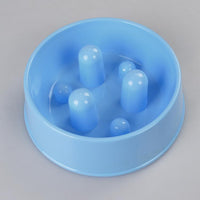 XL Pet Anti Gulp Feeder Bowl Dog Cat Puppy slow food Interactive Dish Blue