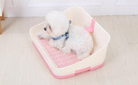 YES4PETS Medium Portable Dog Rabbit Potty Training Tray Pet Puppy Toilet Trays Loo Pad Mat With Wall Pink