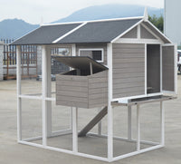 Grey XL Chicken Coop Rabbit Guinea Pig Hutch Ferret Hen Cat Bird House
