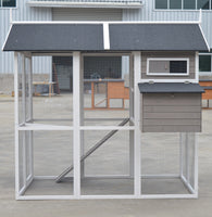 Grey XL Chicken Coop Rabbit Guinea Pig Hutch Ferret Hen Cat Bird House
