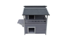 2 Story Cat Shelter Condo with Escape Door Rainproof Kitty House