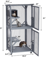 Pet Cat Bird Shelter Condo with Escape Door Wooden Kitten Cage House