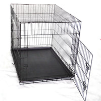 42' Collapsible Metal Dog Puppy Crate Cat Rabbit Cage With Divider