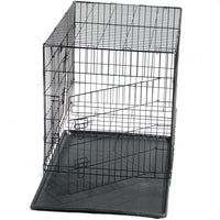 42' Collapsible Metal Dog Puppy Crate Cat Rabbit Cage With Divider