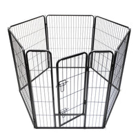 6 Panels 100 cm Heavy Duty Pet Dog Cat Puppy Rabbit Exercise Playpen Fence Extension With Cover