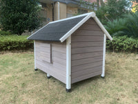 L Timber Pet Dog Kennel House Puppy Wooden Timber Cabin Grey