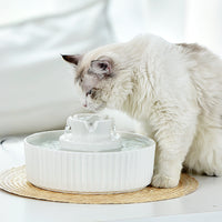 Porcelain Electric Pet Water Fountain Dog Cat Ceramic Water Feeder Bowl Dispenser