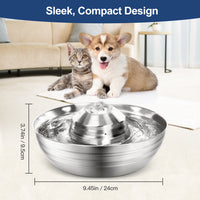 2L Automatic Electric Pet Water Fountain Dog Cat Stainless Steel Feeder Bowl Dispenser