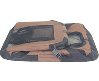 Small Portable Foldable Dog Cat Puppy Soft Crate Cage-Brown