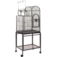 Large Bird Budgie Cage Parrot Aviary Carrier With Stand & Wheel